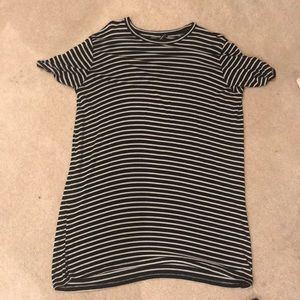 Brandy Black and White Striped Tee Shirt Dress